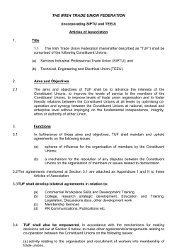 THE IRISH TRADE UNION FEDERATION