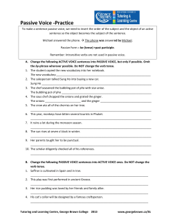 Passive Voice -Practice
