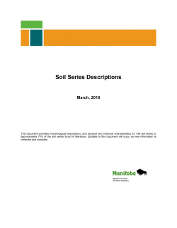 The Description of Soil Series in Manitoba