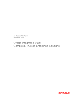 Oracle Integrated Stack&mdash; Complete, Trusted Enterprise Solutions