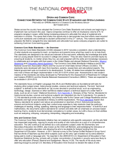 OPERA AND COMMON CORE: CONNECTIONS
