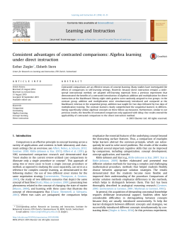 Consistent advantages of contrasted comparisons: Algebra learning