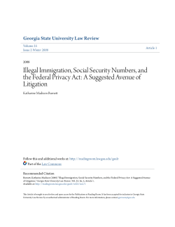 Illegal Immigration, Social Security Numbers, and the Federal