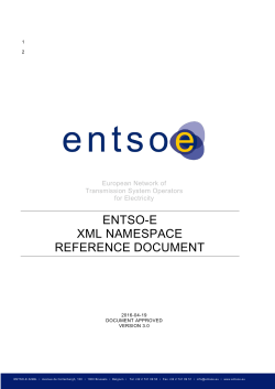 ENTSO-E XML Namespace Reference Document V3R0