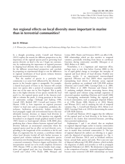 Are regional effects on local diversity more important in marine than