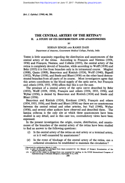 THE CENTRAL ARTERY OF THE RETINA*t