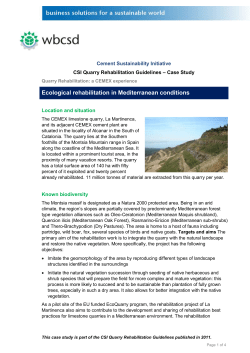 Ecological rehabilitation in Mediterranean conditions