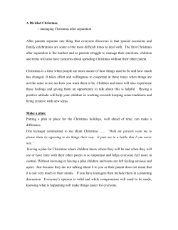 A Divided Christmas - Church of Ireland Marriage Council