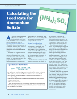 Calculating the Feed Rate for Ammonium Sulfate