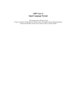 Fourth ASP Competition - File and language formats