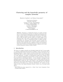 Clustering and the hyperbolic geometry of complex networks