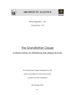 The Grandfather Clause - Architects` Alliance of Ireland