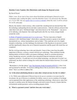 Hutchins Center Explains: How Blockchain could change the