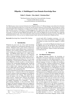 DBpedia: A Multilingual Cross-Domain Knowledge Base