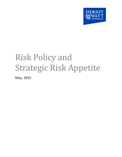 Risk Policy and Strategic Risk Appetite - Heriot