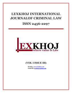 lexkhoj international journalof criminal law issn
