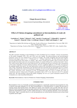 Effect of Chicken droppings amendment on bioremediation of crude