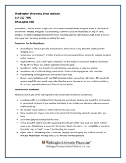 Prevention Tips for Nosebleeds - Washington University Sinus Institute