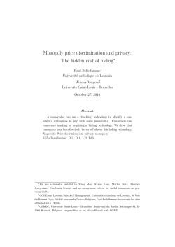 Monopoly price discrimination and privacy: The