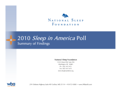 2010 Sleep in America Poll - National Sleep Foundation