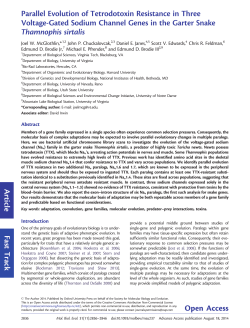 Article Fast Track Parallel Evolution of Tetrodotoxin Resistance in