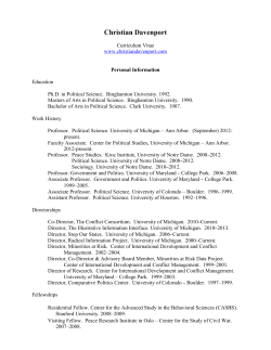 Christian Davenport`s Curriculum Vitae