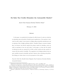 Do Sales Tax Credits Stimulate the Automobile Market?