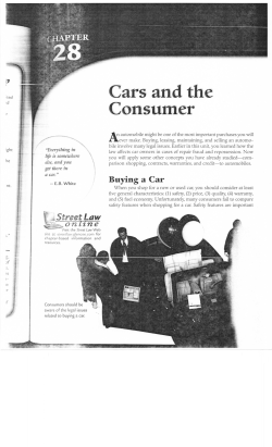 Cars and the Consumer