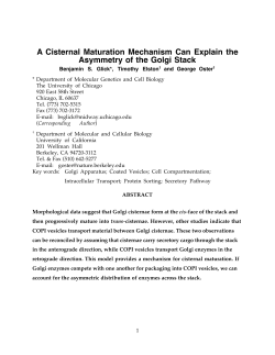A Cisternal Maturation Mechanism Can Explain