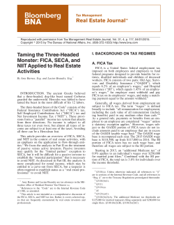 Taming the Three-Headed Monster: FICA, SECA and NIIT Applied to