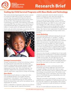Scaling Up Child Survival Programs with Mass Media and Technology