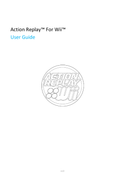 Action Replay&trade; For Wii&trade; User Guide