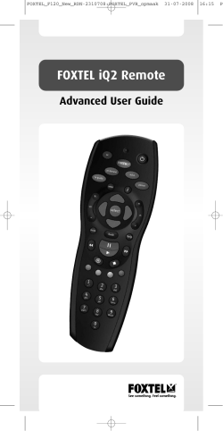 AV Mode of the FOXTEL iQ2 Remote