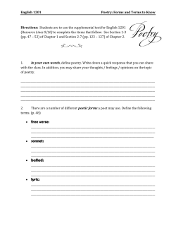 1201 Poetry Forms and Terms Worksheet File