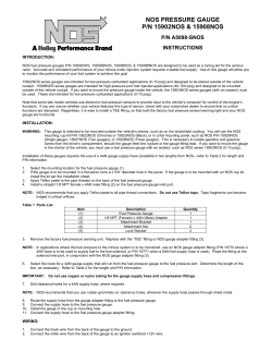 NOS 15902 Fuel Pressure Gauge Installation Instructions