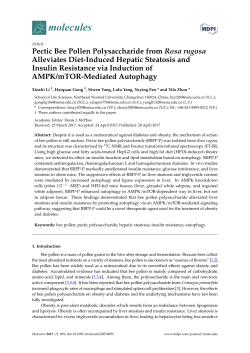 Pectic Bee Pollen Polysaccharide from Rosa rugosa Alleviates Diet