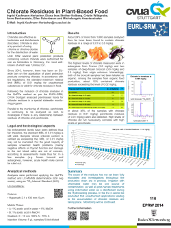 Chlorate Residues in Plant-Based Food - EURL