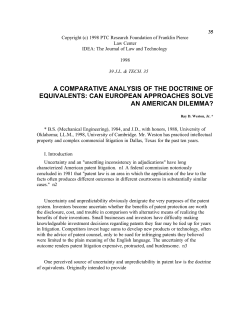 a comparative analysis of the doctrine of equivalents
