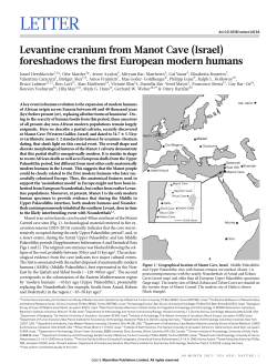 2. Levantine cranium from Manot Cave (Israel) foreshadows the first