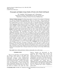 Petrography and Sulphur Isotope Studies of Pyrites in the Muteh