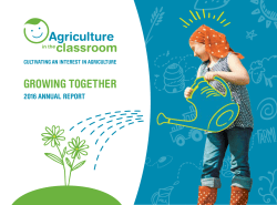 GROWING TOGETHER - Agriculture in the Classroom