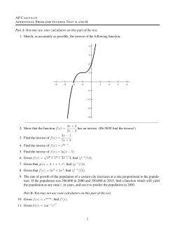 Part A&ndash;You may use your calculators on this part of the test. 1