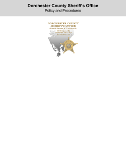 Policy and Procedures - Dorchester County Sheriff`s Office