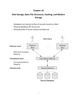Chapter 16 Disk Storage, Basic File Structures, Hashing, and