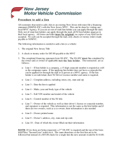 Procedure to add a lien