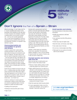 Sprain or Strain ST - National Safety Council