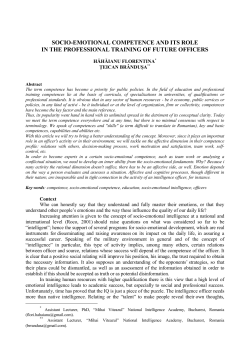 socio-emotional competence and its role in the professional training