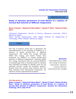 Study of solvation parameters of Lead Nitrate in a mixture