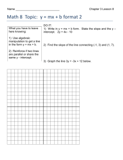 Math 8 Topic: y = mx + b format 2