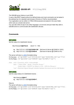 QSUSB APIааааа​V1.2.2 Aug 2016 Commands - Qwik